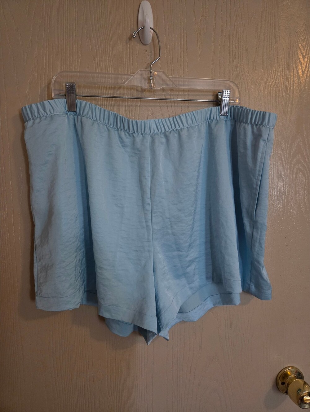 Auden Sky Blue Satin Sleep Shorts Womens Size 1X NWT
